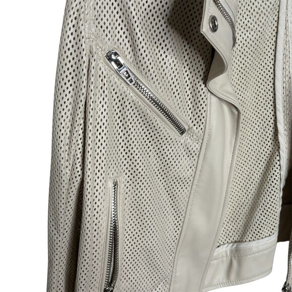 Anthropologie x Blank NYC Imelda Faux Leather Perforated Moto Jacket Size LP - Picture 9 of 9
